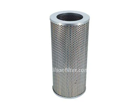 Cylindrical Filtrec replacement oil filter element with a perforated metal outer sleeve.